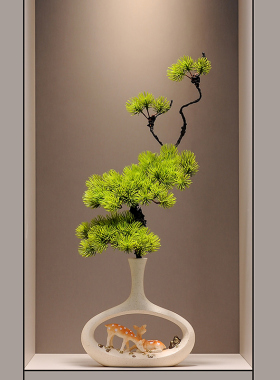 创意家居玄关招财小鹿花瓶摆件