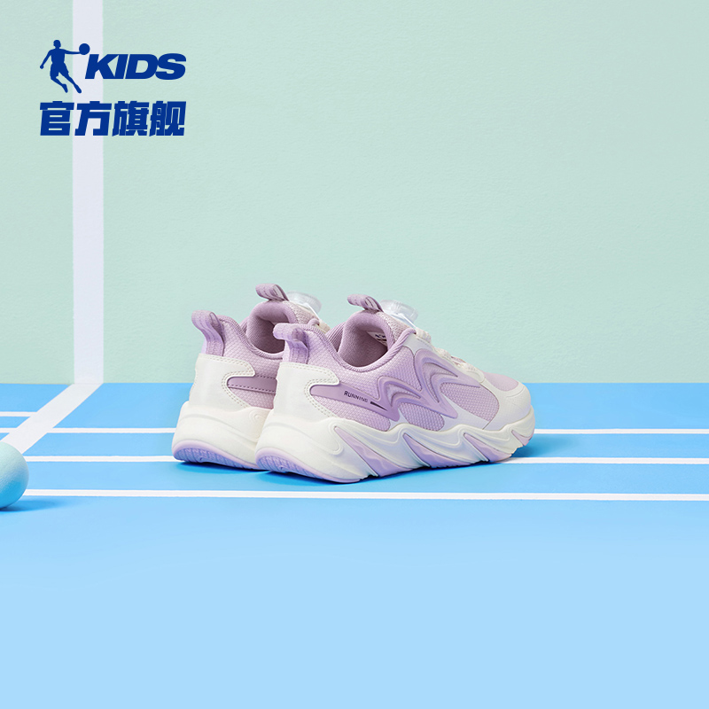 商场同款中国乔丹女童运动鞋2025春秋款大童跑步鞋纽扣鞋儿童鞋子
