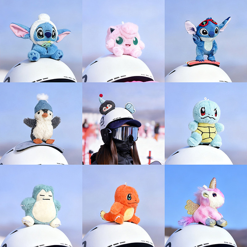 滑雪头盔装饰品可爱卡通公仔兔子耳朵玩偶摩托机车电动车蝴蝶结,淘宝优惠券,粉丝福利购,淘宝优惠卷