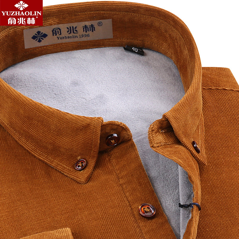 俞兆林灯芯绒长袖加绒加厚纯棉衬衫 瑞飞服饰衬衫