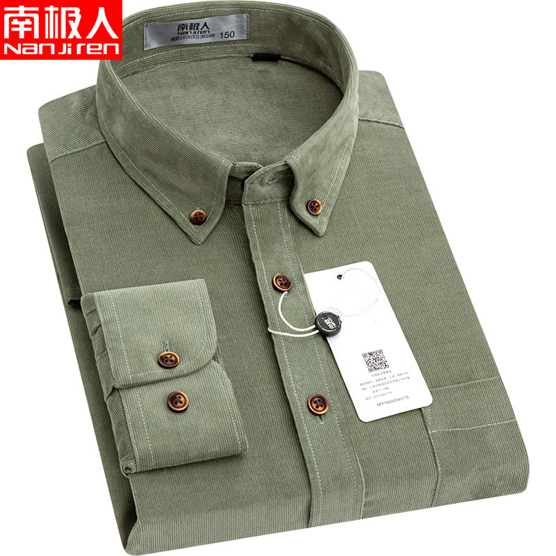 南极人灯芯绒长袖秋季新款条绒衬衫 瑞飞服饰衬衫