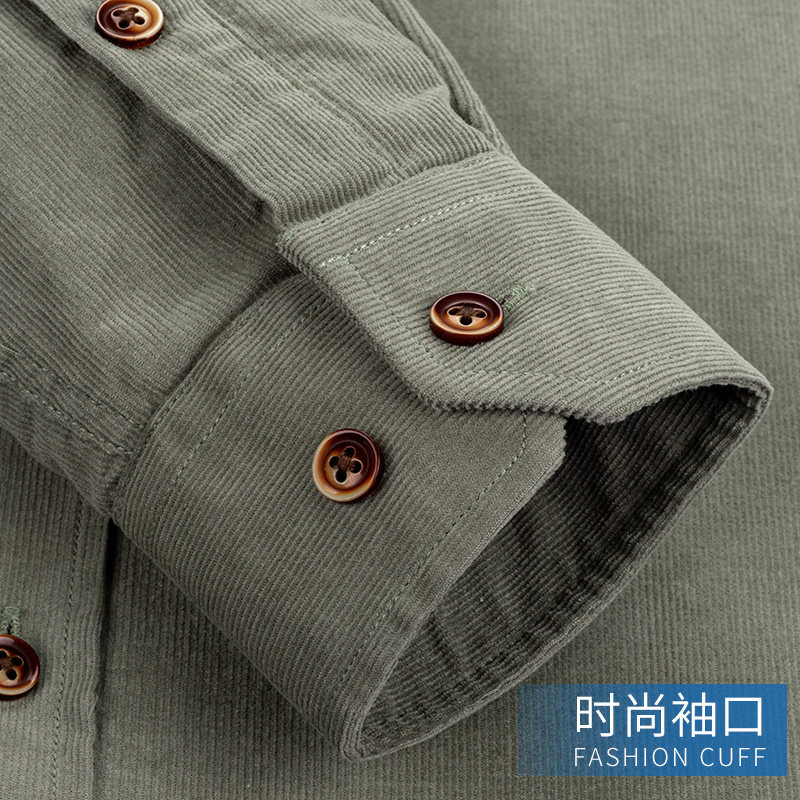 南极人灯芯绒加绒加厚条绒纯棉衬衫 瑞飞服饰衬衫