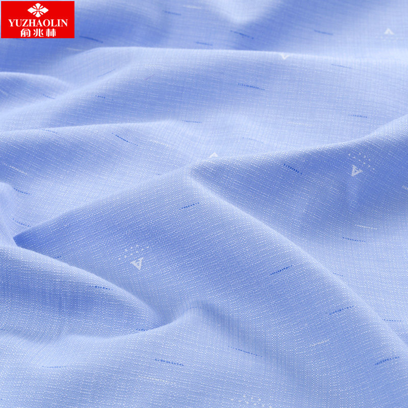 俞兆林夏季短袖男款蓝色印花衬衫 瑞飞服饰衬衫