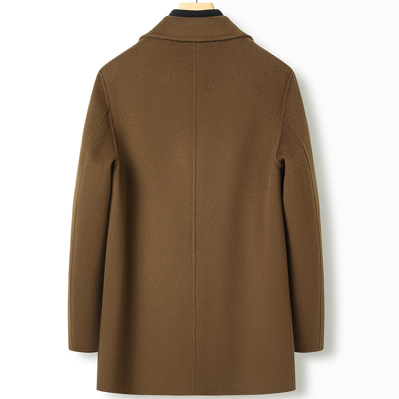 双面绵羊毛呢大衣男冬季双排扣休闲中短款韩版呢子大翻领风衣外套,淘宝优惠券,粉丝福利购,淘宝优惠卷