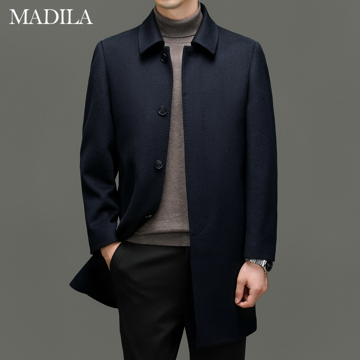 100%羊毛呢大衣男士2025秋冬新款中年中长款商务保暖呢子风衣外套,淘宝优惠券,粉丝福利购,淘宝优惠卷