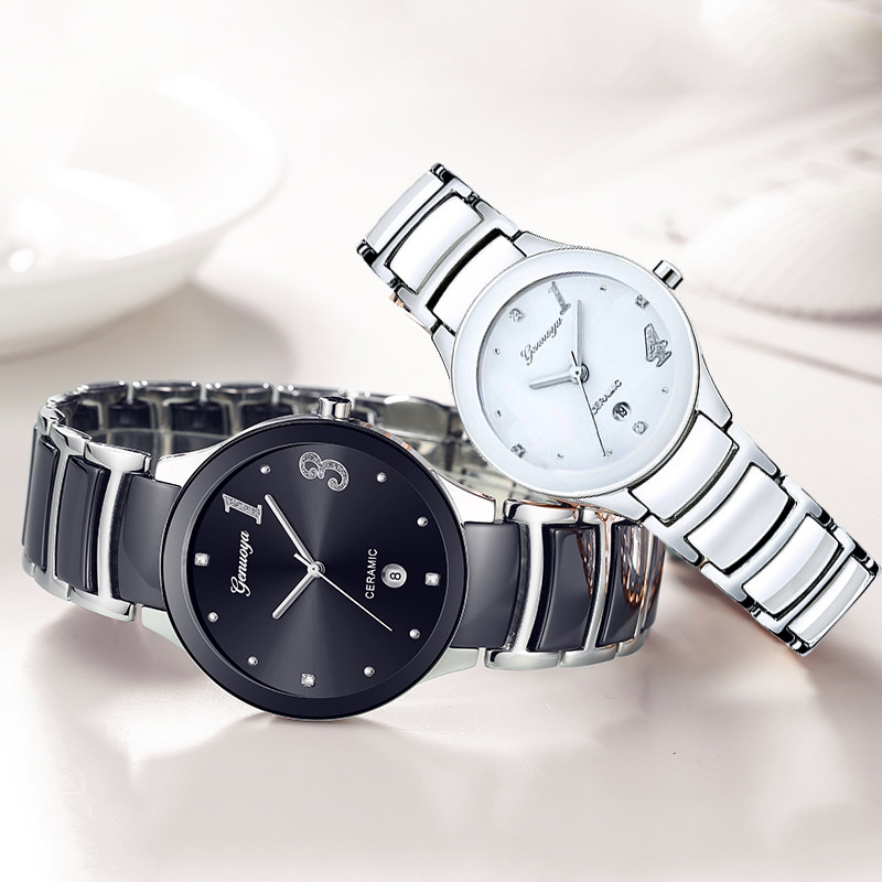 格诺雅情侣2019新款正品陶瓷石英表 格诺雅国产腕表
