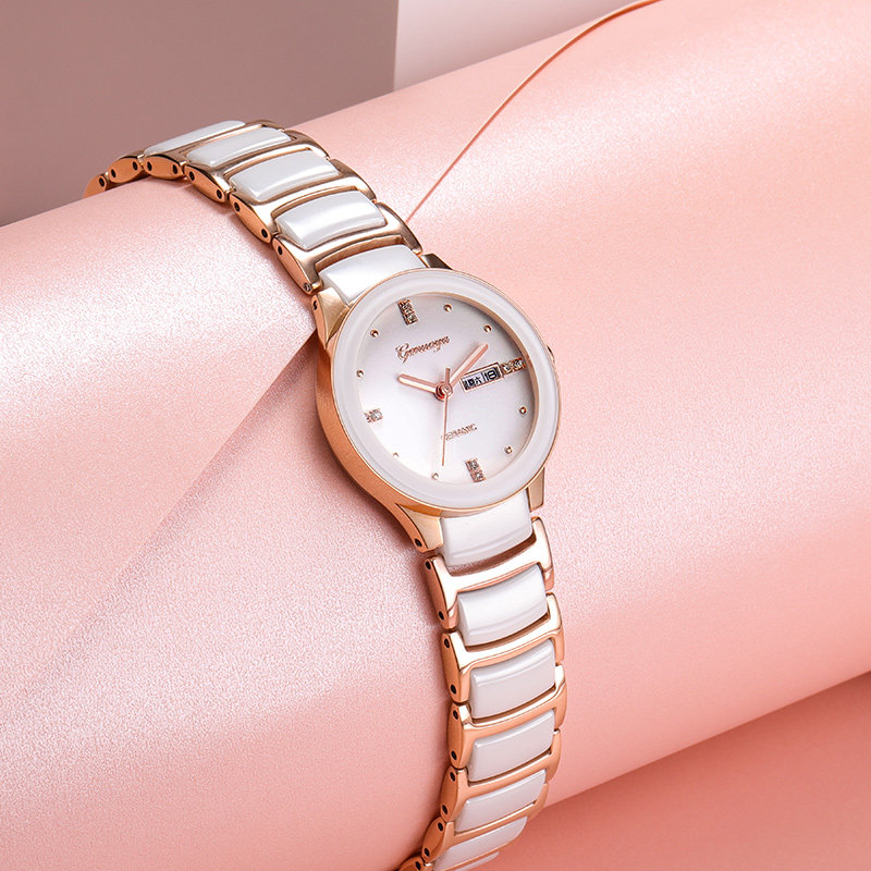 格诺雅女士陶瓷简约气质名牌石英表 格诺雅国产腕表
