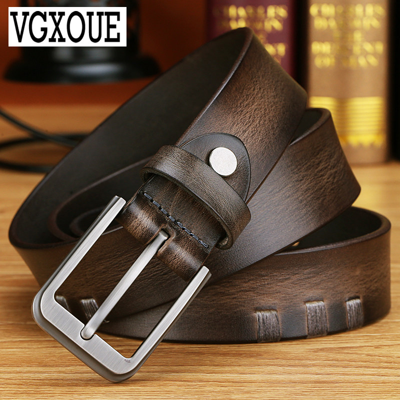 VGXOUE男士皮带真皮腰带男手工牛皮休闲针扣裤带男中青年头层牛皮,淘宝优惠券,粉丝福利购,淘宝优惠卷