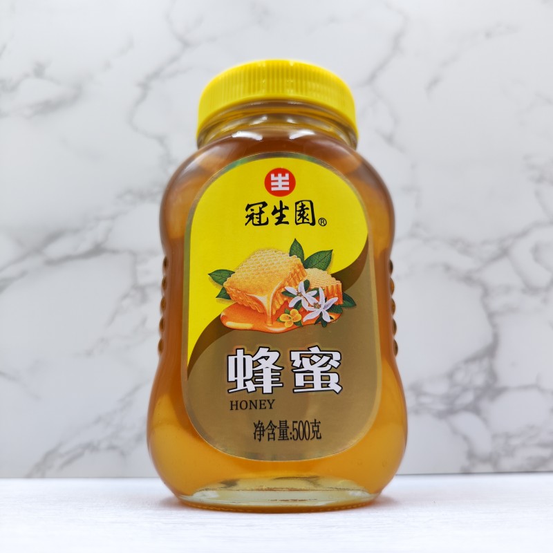 上海冠生园蜂蜜500g瓶装油菜花洋槐荆条蜂蜜柠檬茶柚子茶烘焙原料