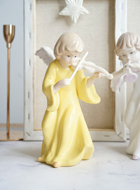 外贸欧式风天使陶瓷橱窗装饰摆件