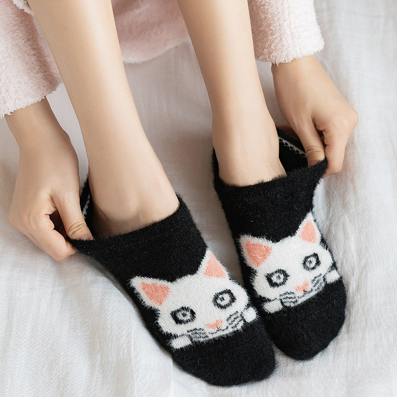室内袜套女船袜女高跟鞋隐形袜子冬季兔绒硅胶防滑短袜套居家袜子,淘宝优惠券,粉丝福利购,淘宝优惠卷