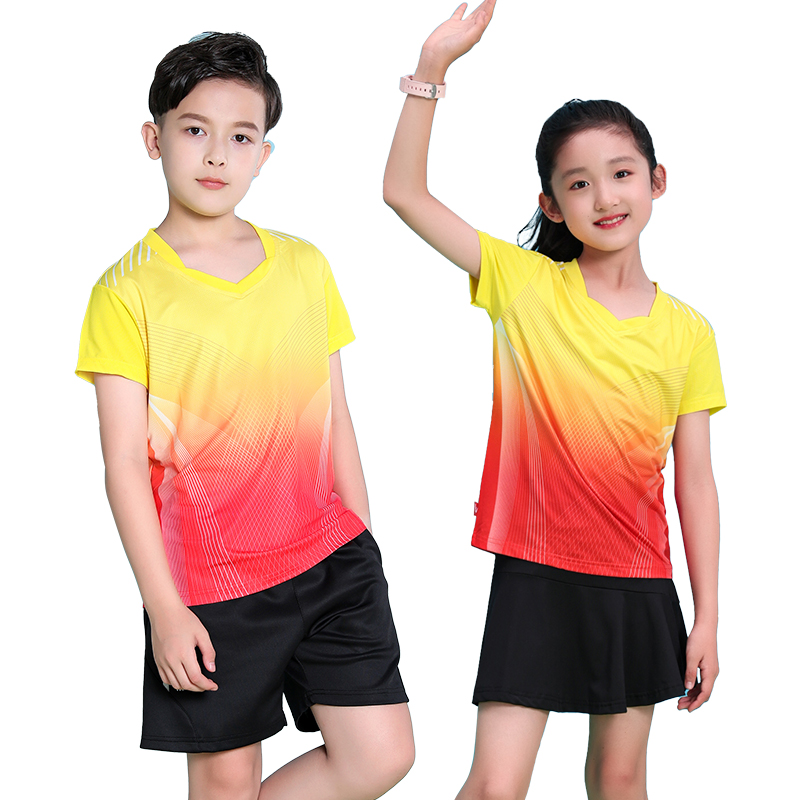 儿童羽毛球服小学生乒乓球服运动服比赛服套装男女童网球裙女夏季-图3