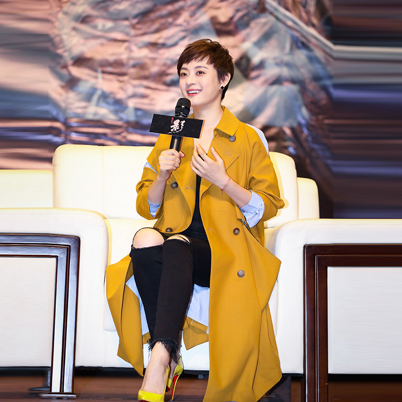明星孙俪同款姜黄色拼接衬衫假两件中长款韩版宽松双排扣风衣外套 明星孙俪同款姜黄色拼接衬衫假两件中长款韩版宽松双排扣风衣外套