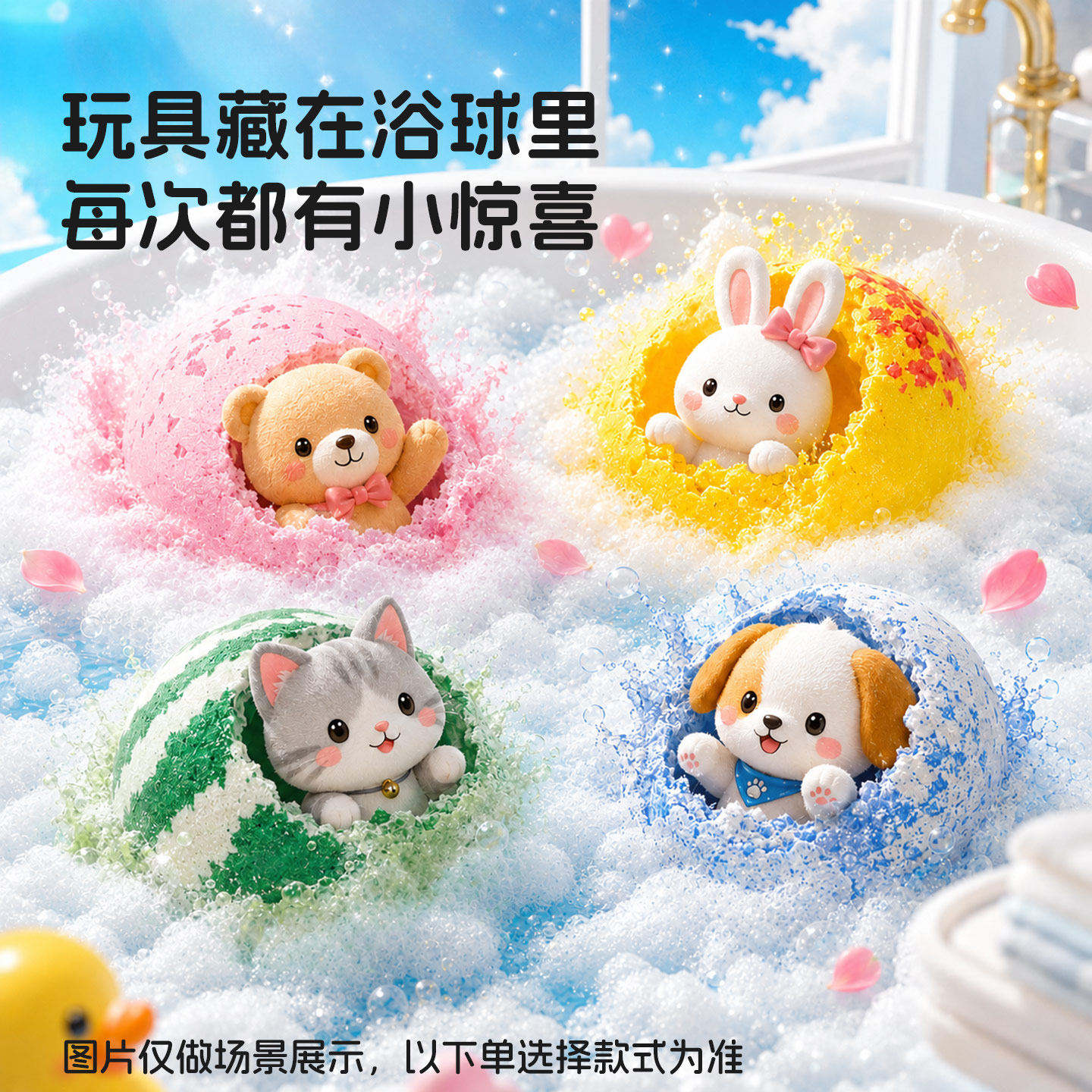 VROSE薇润儿童专用泡澡球带玩具超多宝宝泡泡浴球精油泡澡入浴剂