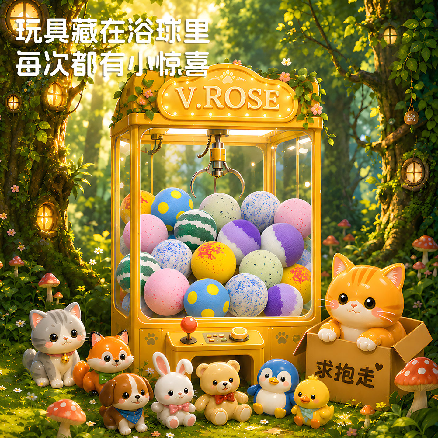 VROSE薇润泡澡球带玩具超多泡泡浴缸洗澡儿童宝宝沐浴精油浴盐球