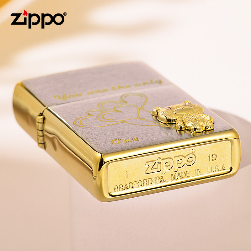 打火机zippo正版 zipoo正品之宝官方授权店砂轮式火机 贴章小熊 - 图3