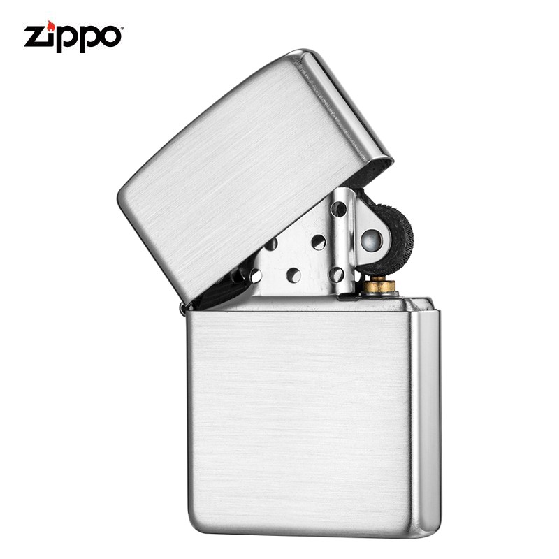 zippo芝宝打火机 官方原版纯银火机 正品zpoo 防风zppo煤油火机 - 图1