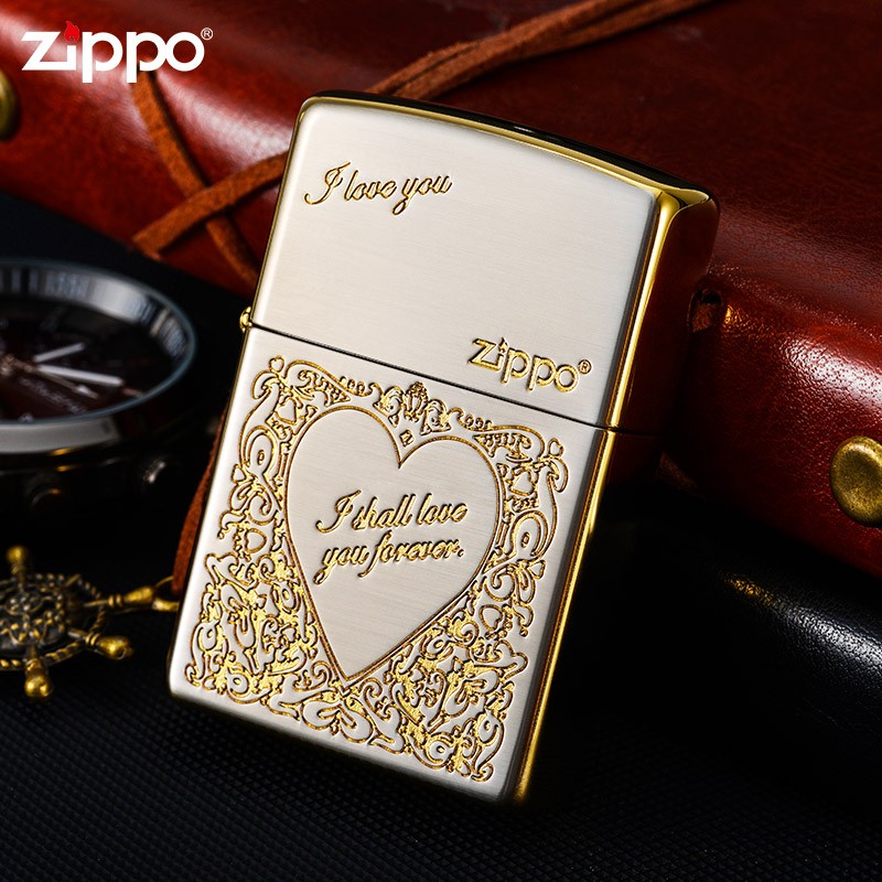 zippo芝宝打火机 白金永恒的爱 官方正品zpoo 防风zppo煤油火机 - 图2