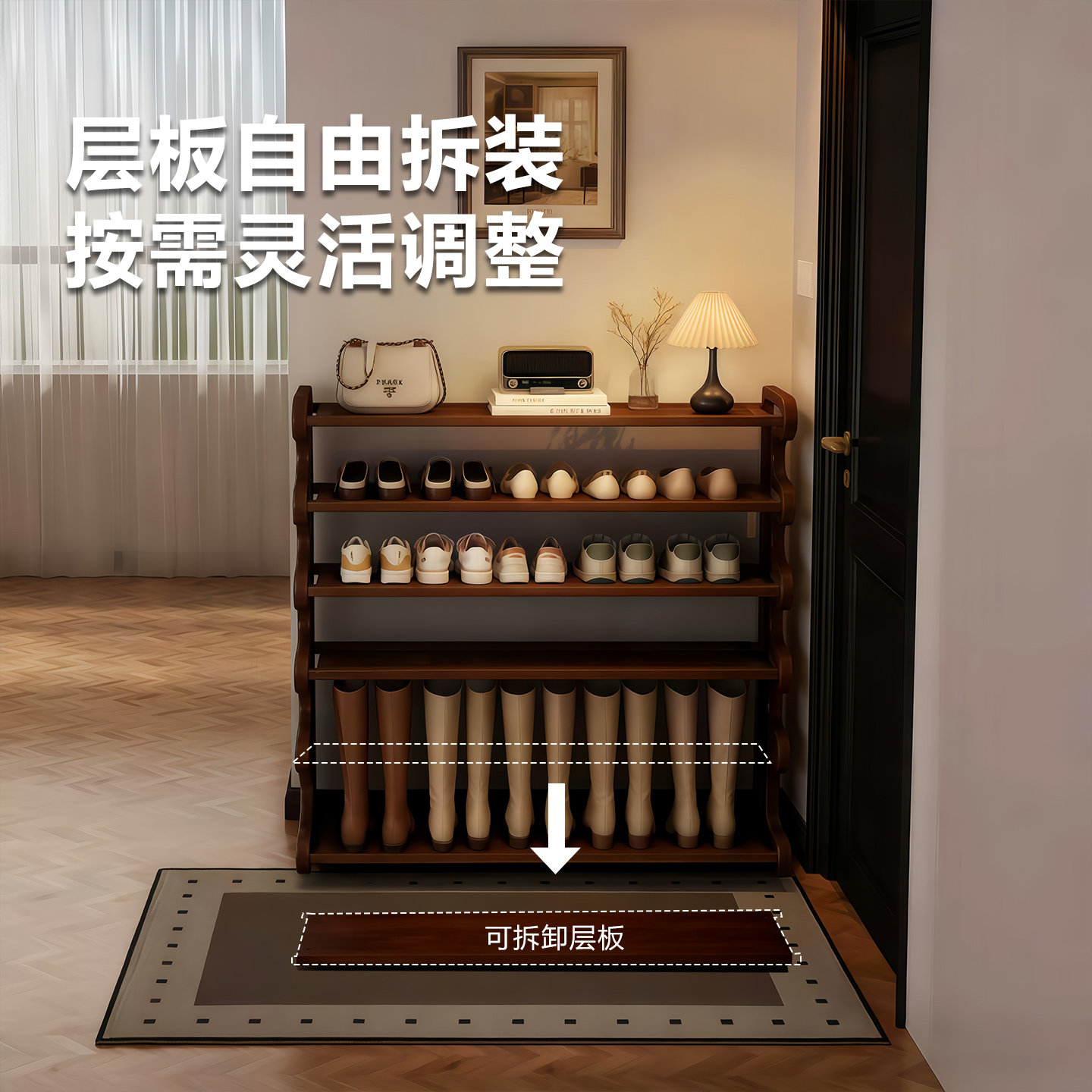 鞋架多层家用门口中古鞋柜入户门小窄室内鞋子收纳置物架2025新款,淘宝优惠券,粉丝福利购,淘宝优惠卷