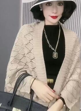 木沁秋冬纯色休闲女镂空