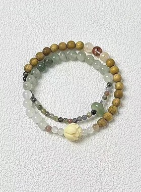 2025年新中式清透串珠莲花手链女高级感中国风手串轻奢手饰潮