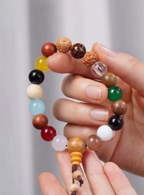 十八籽仿菩提手串国潮森系复古佛珠念珠十八籽手链男女情侣手饰品