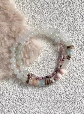 「吟花入酒」天山翠碧玺玉石串珠手链新中式高级感手串轻奢女手饰