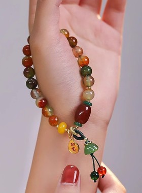 和田钰民族风莲蓬手链国潮设计感配饰女2026新款小众手串生日礼物