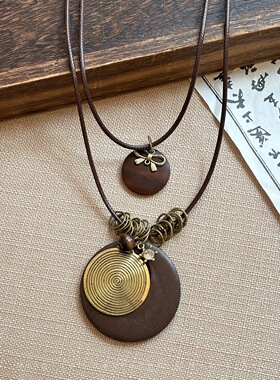 夏荷新中式禅意羽毛毛衣链