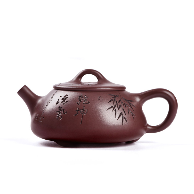 纯手工刀刻原矿家用功夫茶具紫砂壶 云禅尚陶茶壶