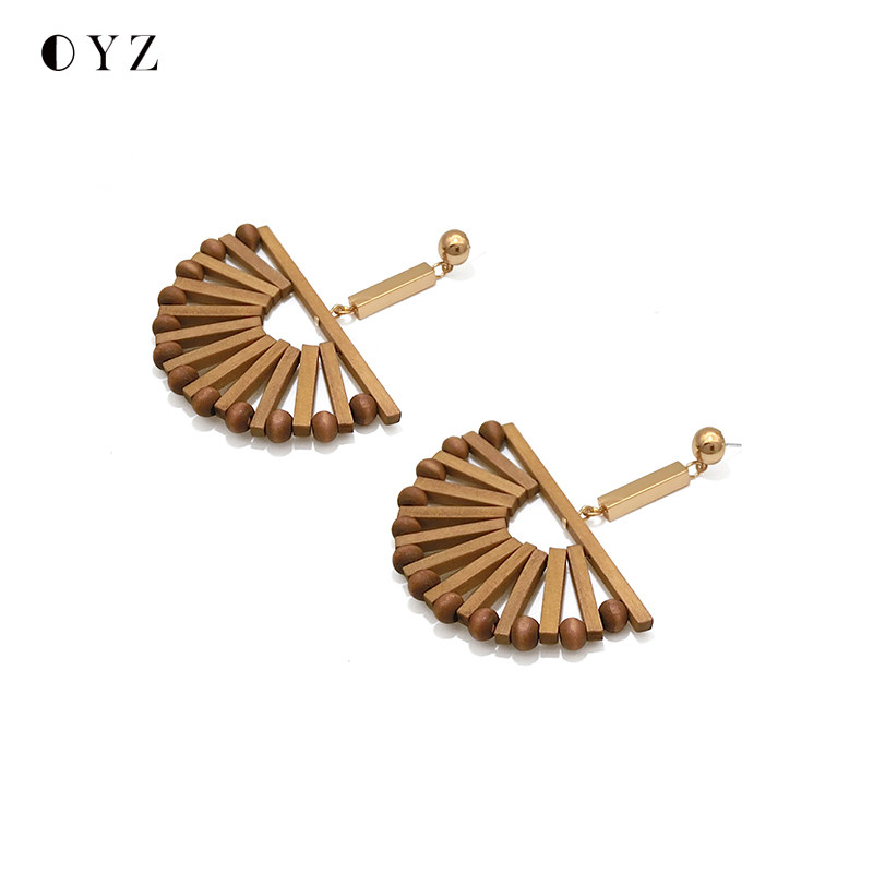 欧雅姿个性简约原木设计小众耳环 欧雅姿耳环