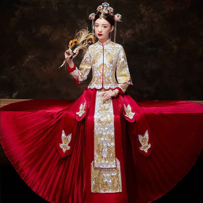 秀禾服新娘2020新款秋季中式秀婚纱 多姿夫人旗袍