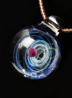 宇宙星空玻璃球珠子吊坠天体项链水晶球挂坠小饰品星火琉璃