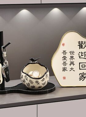 中古风钥匙收纳玄关摆件入户门鞋柜置物架家居乔迁新居装饰品礼物