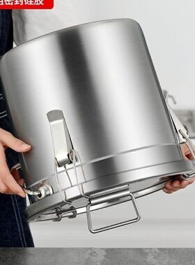 食品级不锈钢桶圆桶手提式加厚提桶大容量带盖商用家用储水桶