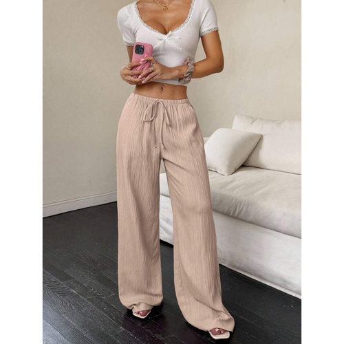 W 70860 Solid straight ladies pants 纯色直筒女士长裤跨境 - 图0