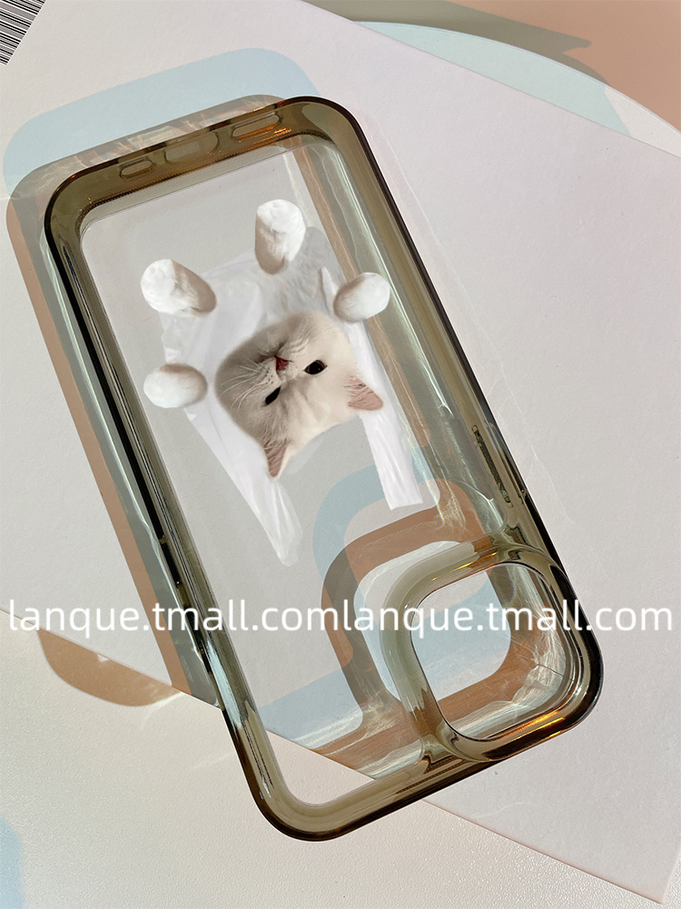 恶搞情侣袋子猫咪小狗适用iPhone13手机壳苹果14promax太空壳12透明11防摔14/14pro全包13promax个性xsmax/Xr - 图3