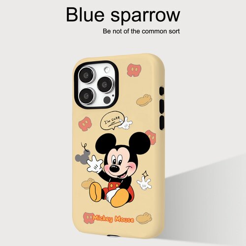 可爱Q版米奇适用iPhone16手机壳苹果16promax二合一菲林15/15pro男女13/14卡通14pro潮流14pm华为mate70/P80 - 图0