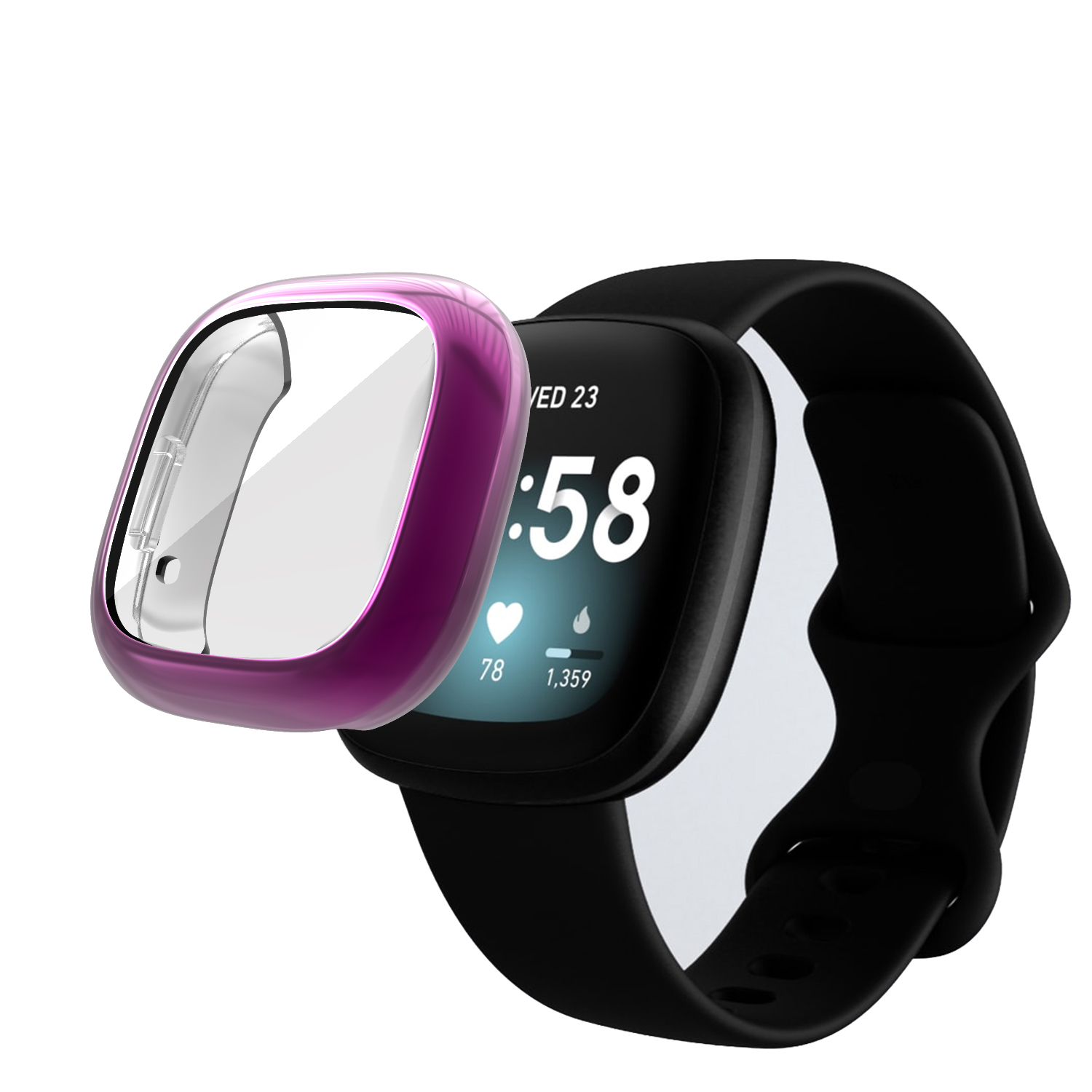 适用fitbit versa3/4智能运动手表sense2全包TPU硅胶保护壳防摔套 - 图2