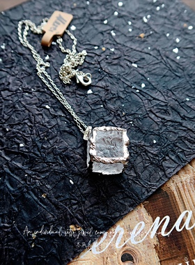 天然水晶银冰糖项链原创情侣礼物