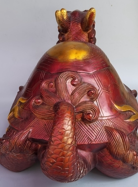 工艺纯铜八卦复古摆件金钱龟