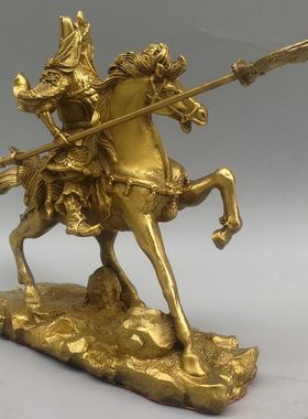 纯铜骑马关公像招财人物乔迁礼品