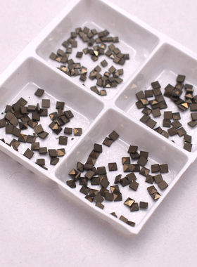 马克赛石正方形MARCASITE天然铁矿石平底泰银饰品补钻裸石2X2mm