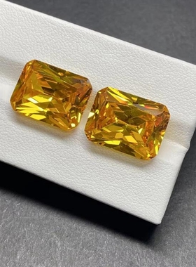 彩色宝石戒面长方形锆石裸石合成立方氧化锆裸石首饰镶嵌配石DIY