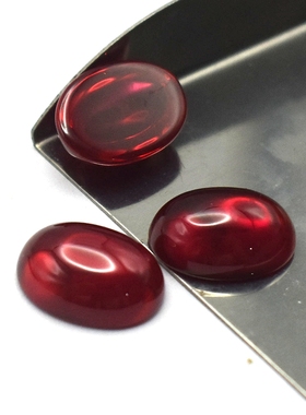 平底红宝石裸石缅甸鸽血红戒面椭圆形平底素面裸石戒面吊坠配石