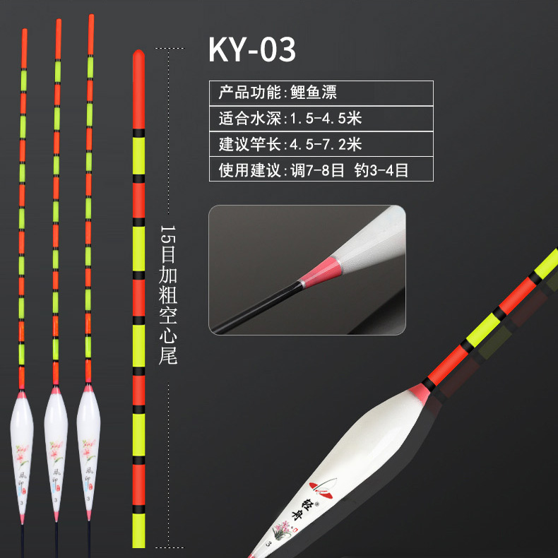 加粗醒目空心尾鱼漂老年近视远投深水吃铅大物灵敏鲫鲤鱼浅水浮漂 - 图2