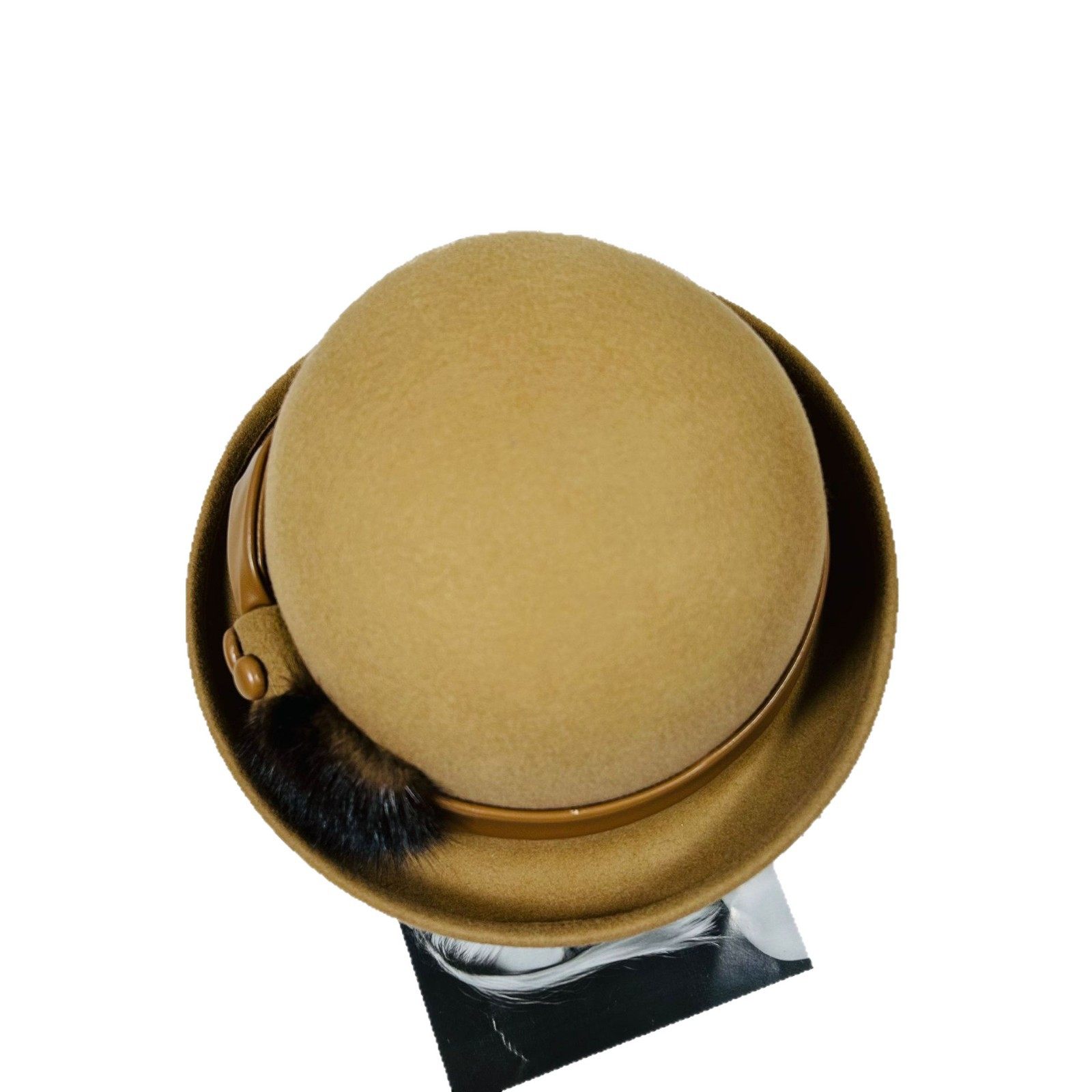 2025冬季新款澳洲羊渔夫帽女真皮蝴蝶结装饰优雅盆帽复古英伦礼帽,淘宝优惠券,粉丝福利购,淘宝优惠卷