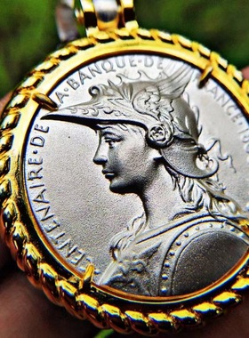 玛丽安娜银币包镶吊坠项链S925银流浪者硬币银币银饰阿美咔叽EDC