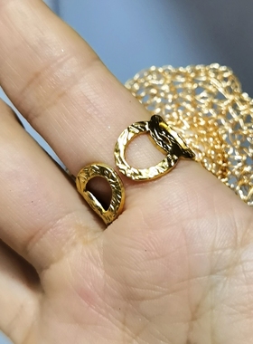 菲瑞定制 14K注金丝手工编织天然巴洛克珍珠戒指 开口式