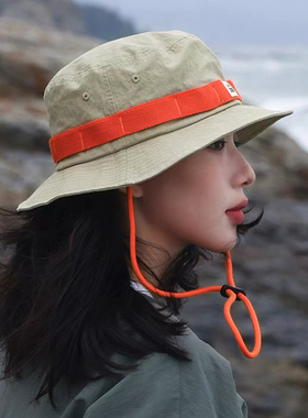 小众山系登山帽春夏遮阳防晒渔夫帽盆帽女户外休闲防风紫外线露营